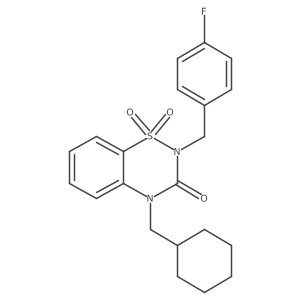 4-(cyclohexylmethyl)-2-[(4-fluorophenyl)methyl]-3,4-dihydro-2H-1lambda6,2,4-benzothiadiazine-1,1,3-trione Structure