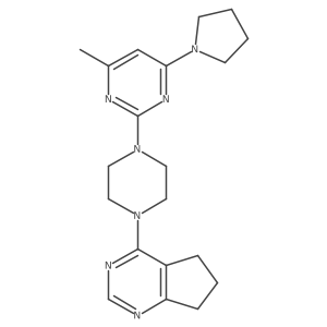 2-(4-{5H,6H,7H-cyclopenta[d]pyrimidin-4-yl}piperazin-1-yl)-4-methyl-6-(pyrrolidin-1-yl)pyrimidine结构式