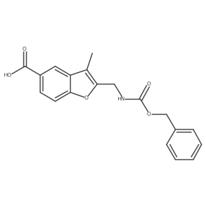 2-({[(Benzyloxy)carbonyl]amino}methyl)-3-methyl-1-benzofuran-5-carboxylic acid Structure