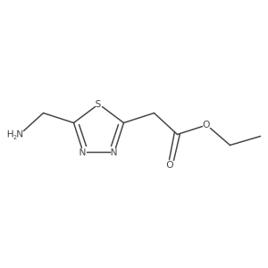 Ethyl 2-[5-(aminomethyl)-1,3,4-thiadiazol-2-yl]acetate结构式