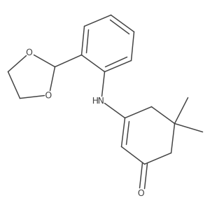 3-((2-(1,3-Dioxolan-2-yl)phenyl)amino)-5,5-dimethylcyclohex-2-en-1-one Structure