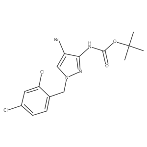 tert-butyl N-{4-bromo-1-[(2,4-dichlorophenyl)methyl]-1H-pyrazol-3-yl}carbamate Structure