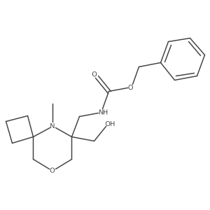 benzyl N-{[6-(hydroxymethyl)-5-methyl-8-oxa-5-azaspiro[3.5]nonan-6-yl]methyl}carbamate结构式