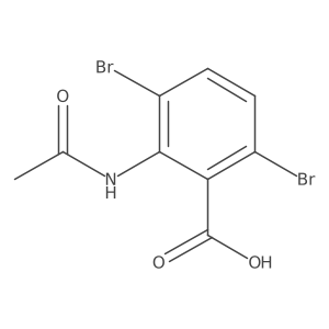 3,6-Dibromo-2-acetamidobenzoic acid Structure