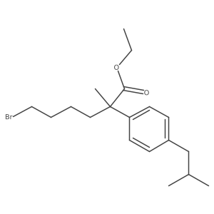 6-Bromo-2-(4-isobutylphenyl)-2-methylhexanoic acid ethyl ester结构式