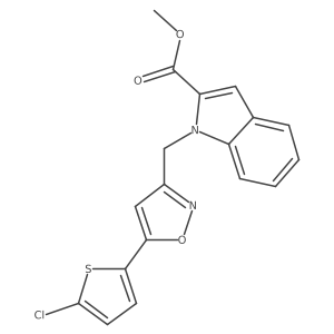 1-[5-(5-Chloro-thiophen-2-yl)-isoxazol-3-ylmethyl]-1H-indole-2-carboxylic acid methyl ester结构式