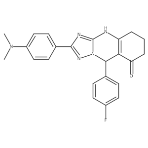 2-(4-(dimethylamino)phenyl)-9-(4-fluorophenyl)-5,6,7,9-tetrahydro-[1,2,4]triazolo[5,1-b]quinazolin-8(4H)-one Structure