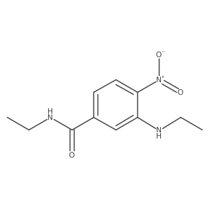 N-ethyl-3-ethylamino-4-nitrobenzamide结构式