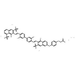 Tetrahydrogen (mu-((4-((6-((3,3'-dihydroxy-4'-((1-hydroxy-3,8-disulpho-2-naphthyl)azo)(1,1'-biphenyl)-4-yl)azo)-5-hydroxy-7-sulpho-2-naphthyl)amino)phenoxy)acetato(8-)))dicuprate(4-) Structure
