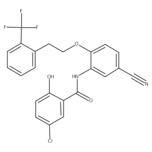 Benzamide,5-chloro-n-[5-cyano-2-[2-[2-(trifluoromethyl)phenyl]ethoxy]phenyl]-2-hydroxy-结构式