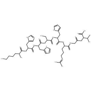 L-Lysyl-L-histidyl-L-histidyl-L-seryl-L-histidyl-N~5~-(diaminomethylidene)-L-ornithylglycyl-L-threonine Structure