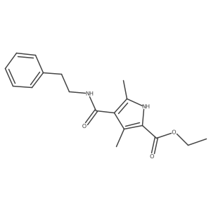 ethyl 3,5-dimethyl-4-(phenethylcarbamoyl)-1H-pyrrole-2-carboxylate结构式