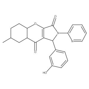 1-(3-hydroxyphenyl)-7-methyl-2-pyridin-2-yl-4a,5,6,7,8,8a-hexahydro-1H-chromeno[2,3-c]pyrrole-3,9-dione Structure