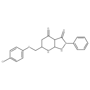 6-[(4-Chlorophenyl)sulfanylmethyl]-2-phenyl-1,3a,5,6,7,7a-hexahydropyrazolo[3,4-b]pyridine-3,4-dione结构式