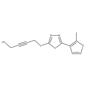 4-{[5-(2-Methyl-3-furyl)-1,3,4-oxadiazol-2-yl]sulfanyl}-2-butyn-1-ol Structure