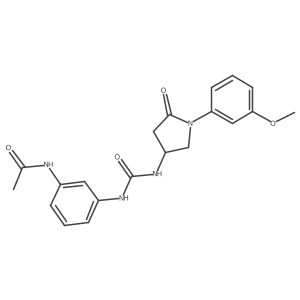 N-(3-(3-(1-(3-methoxyphenyl)-5-oxopyrrolidin-3-yl)ureido)phenyl)acetamide Structure