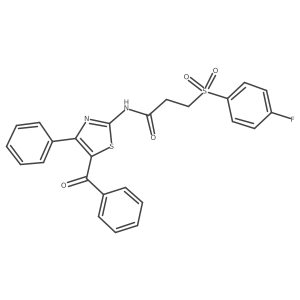N-(5-benzoyl-4-phenylthiazol-2-yl)-3-((4-fluorophenyl)sulfonyl)propanamide结构式