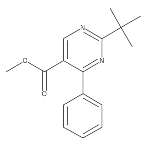 Methyl 2-tert-butyl-4-phenylpyrimidine-5-carboxylate结构式