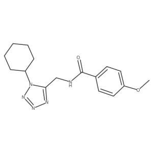 N-((1-cyclohexyl-1H-tetrazol-5-yl)methyl)-4-methoxybenzamide结构式