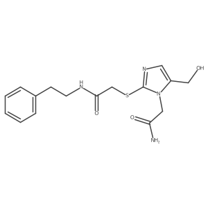 2-((1-(2-amino-2-oxoethyl)-5-(hydroxymethyl)-1H-imidazol-2-yl)thio)-N-phenethylacetamide Structure