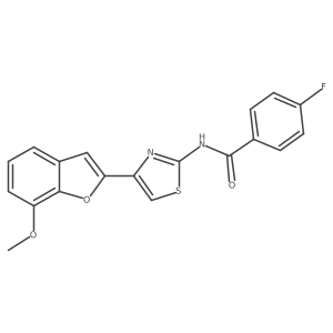 4-fluoro-N-(4-(7-methoxybenzofuran-2-yl)thiazol-2-yl)benzamide结构式
