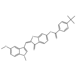 (2E)-2-[(5-methoxy-1-methyl-1H-indol-3-yl)methylidene]-3-oxo-2,3-dihydro-1-benzofuran-6-yl 4-tert-butylbenzoate Structure