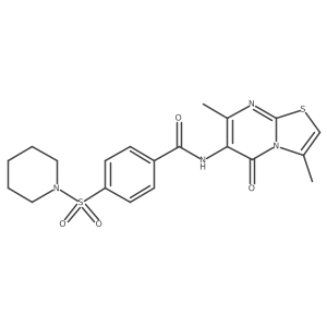 N-(3,7-dimethyl-5-oxo-5H-thiazolo[3,2-a]pyrimidin-6-yl)-4-(piperidin-1-ylsulfonyl)benzamide Structure