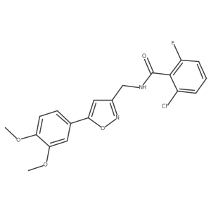2-chloro-N-((5-(3,4-dimethoxyphenyl)isoxazol-3-yl)methyl)-6-fluorobenzamide结构式