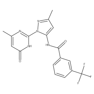 N-(3-methyl-1-(4-methyl-6-oxo-1,6-dihydropyrimidin-2-yl)-1H-pyrazol-5-yl)-3-(trifluoromethyl)benzamide Structure