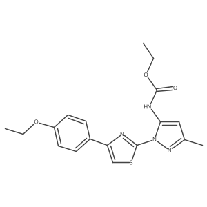 ethyl (1-(4-(4-ethoxyphenyl)thiazol-2-yl)-3-methyl-1H-pyrazol-5-yl)carbamate结构式