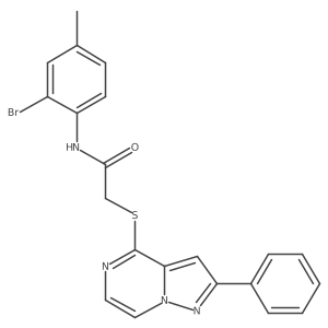 N-(2-Bromo-4-methylphenyl)-2-({2-phenylpyrazolo[1,5-A]pyrazin-4-YL}sulfanyl)acetamide结构式