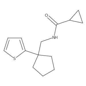 N-{[1-(thiophen-2-yl)cyclopentyl]methyl}cyclopropanecarboxamide结构式