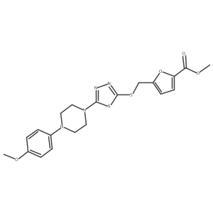 Methyl 5-(((5-(4-(4-methoxyphenyl)piperazin-1-yl)-1,3,4-thiadiazol-2-yl)thio)methyl)furan-2-carboxylate Structure