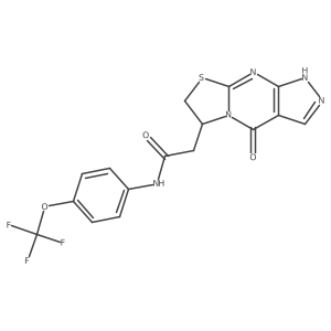1,4,6,7-Tetrahydro-4-oxo-N-[4-(trifluoromethoxy)phenyl]pyrazolo[3,4-d]thiazolo[3,2-a]pyrimidine-6-acetamide Structure