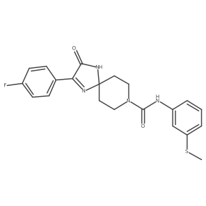 2-(4-fluorophenyl)-N-(3-(methylthio)phenyl)-3-oxo-1,4,8-triazaspiro[4.5]dec-1-ene-8-carboxamide Structure