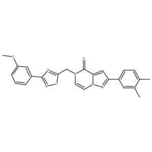 2-(3,4-dimethylphenyl)-5-((3-(3-methoxyphenyl)-1,2,4-oxadiazol-5-yl)methyl)pyrazolo[1,5-a]pyrazin-4(5H)-one结构式