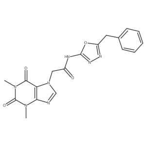 N-(5-benzyl-1,3,4-oxadiazol-2-yl)-2-(1,3-dimethyl-2,6-dioxo-2,3-dihydro-1H-purin-7(6H)-yl)acetamide Structure
