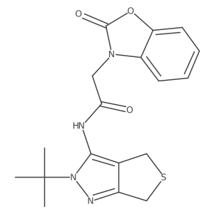 N-(2-(tert-butyl)-4,6-dihydro-2H-thieno[3,4-c]pyrazol-3-yl)-2-(2-oxobenzo[d]oxazol-3(2H)-yl)acetamide Structure