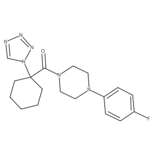 1-(4-fluorophenyl)-4-{[1-(1H-tetrazol-1-yl)cyclohexyl]carbonyl}piperazine Structure