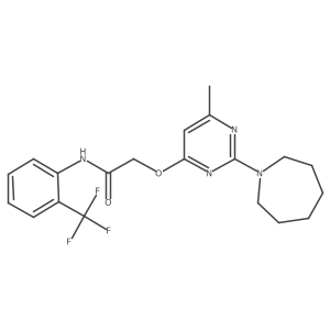 2-{[2-(azepan-1-yl)-6-methylpyrimidin-4-yl]oxy}-N-[2-(trifluoromethyl)phenyl]acetamide结构式