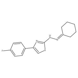 2-(2-Cyclohexylidenehydrazinyl)-4-(4-fluorophenyl)thiazole结构式