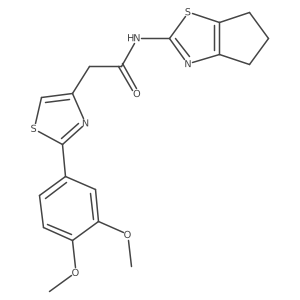 2-[2-(3,4-dimethoxyphenyl)-1,3-thiazol-4-yl]-N-[(2Z)-3,4,5,6-tetrahydro-2H-cyclopenta[d][1,3]thiazol-2-ylidene]acetamide结构式