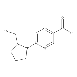 6-[2-(Hydroxymethyl)pyrrolidin-1-yl]pyridine-3-carboxylic acid Structure
