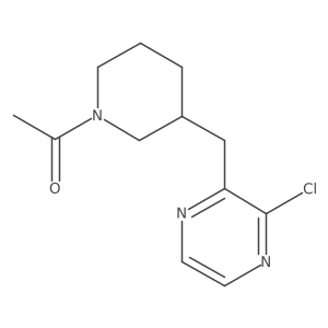 1-(3-((3-Chloropyrazin-2-yl)methyl)piperidin-1-yl)ethanone结构式