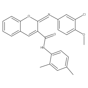(2Z)-2-[(3-chloro-4-methoxyphenyl)imino]-N-(2,4-dimethylphenyl)-2H-chromene-3-carboxamide结构式