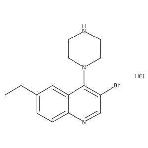 3-Bromo-6-ethyl-4-(piperazin-1-yl)quinoline hydrochloride Structure