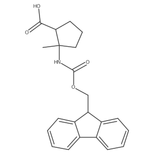 N-Fmoc-(+/-)-cis-2-amino-2-methyl-cyclopentane-carboxylic acid结构式