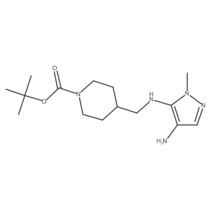 tert-butyl 4-((4-amino-1-methyl-1H-pyrazol-5-ylamino)methyl)piperidine-1-carboxylate结构式