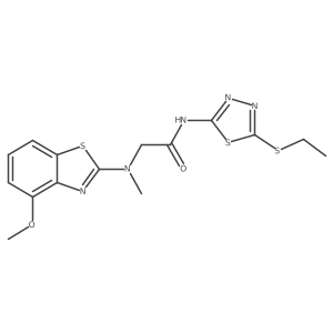 N-(5-(ethylthio)-1,3,4-thiadiazol-2-yl)-2-((4-methoxybenzo[d]thiazol-2-yl)(methyl)amino)acetamide结构式
