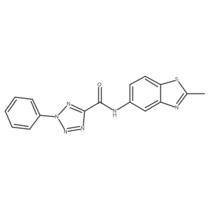 N-(2-methylbenzo[d]thiazol-5-yl)-2-phenyl-2H-tetrazole-5-carboxamide结构式
